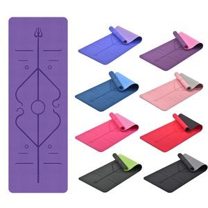 Two Tone Yoga Mat With Position Line