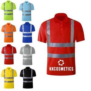 Customizable Class 2 Breathable Hi Vis Reflective Safety Short Sleeve Polo Shirt