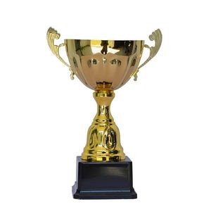13" Gold Metal Cup Trophy on Plastic Base