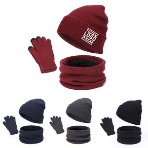 3 in 1 Winter Hat Scarf Glove Set