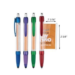 2 in 1 Plastic Banner Pen with Stylus
