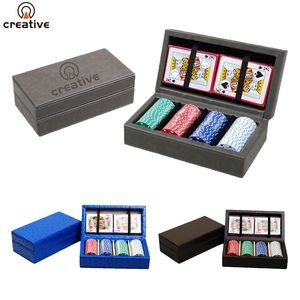 100Pcs Leather Poker Chip Box