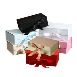 Foldable Rigid Ribbon Paper Gift Box