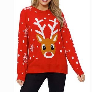 Christmas Sweater with Elk, Snowflake Pattern