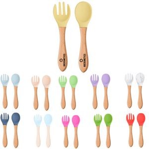 Silicone Baby Spoon and Fork Set