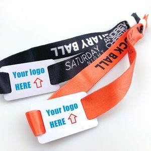 Printed PVC Label Polyester Sport Wristband