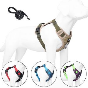 Adjustable Buckle Release Sublimation Dog Training Harness w/ Leash Set