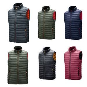 Nylon Solid Color Winter Outside Standing Collar Vest