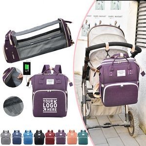 Usb Foldable Crib Portable Shoulder Large Capacity Mummy Bag Out Lightweight