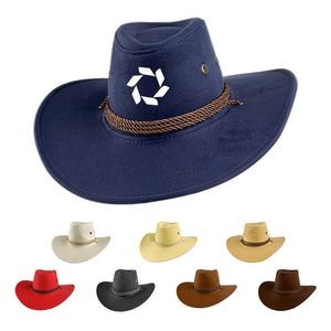 Customizable Western Suede Cowboy Hat With Wide Brim