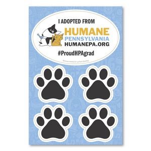 2 in 1 Oval Car Magnet with 4 Paw Prints