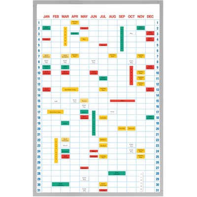 Full Year Calendar Magnetic Strip Board Kit (48"x36")