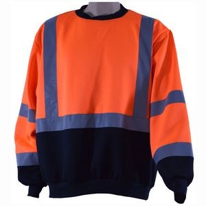ANSI 107-2015 Class 3 Orange /Black Two Tone Crew Neck Sweatshirt