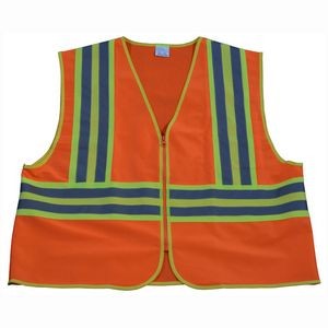 Deluxe CB2 Orange Solid /Lime Contrast Two Tone DOT ANSI Type R Class 2 Safety Vest