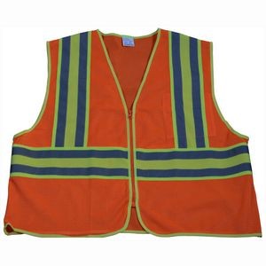 Deluxe CB2 Orange Mesh /Lime Contrast Two Tone DOT ANSI Type R Class 2 Safety Vest