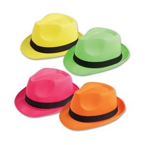 12 Pack Assorted Colors Neon Fedora