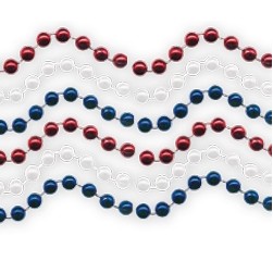 7.5 Mm Bead Necklace (Red, White & Blue)