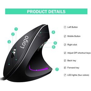 Vertical Gaming Mouse Wired Ergonomic USB Gaming Mice