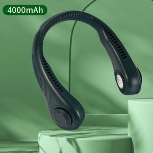 4000mAH Portable Bladeless Hanging Neck Fan, Leafless, Rechargeable, Headphone Design, 3 Speeds