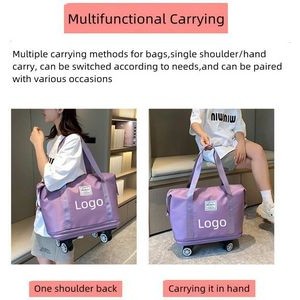 Foldable Luggage Bag Double Layer Expandable Suitcases Large Capacity Dry Wet Separation Duffle Bag