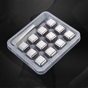 Reusable Metals Ice Cubes Chilling Stainless Steel Whiskey Stones (12 pcs)