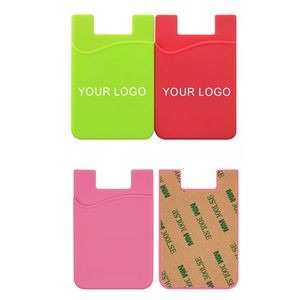 Silicone Card Keeper Phone Wallet Credit Card ID Card Holder - Screen Printing