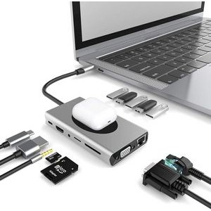 USB C Laptop Docking Station Dual Monitor HDMI 4K HD VGA Triple Display MacBook Pro Dock 87W
