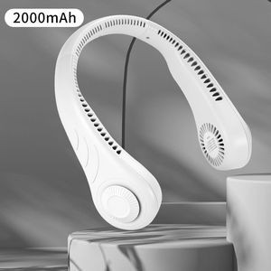 2000mAH Portable Bladeless Hanging Neck Fan, Leafless, Rechargeable, Headphone Design, 3 Speeds