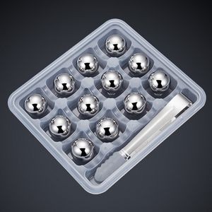 Reusable Metals Ice Cubes 304 Stainless Steel Balls Ice cube for Drink (12 pcs)
