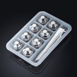 Reusable Metals Ice Cubes Chilling Stainless Steel Whiskey Stones (8 pcs)