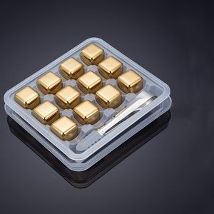 Reusable Metals Ice Cubes Chilling Stainless Steel Whiskey Stones (12 pcs)