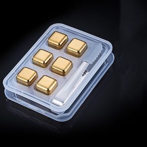 Reusable Metals Ice Cubes Chilling Stainless Steel Whiskey Stones (6 pcs)