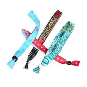 Adjustable One Time Use Fabric Woven Wristband