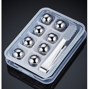 Reusable Metals Ice Cubes 304 Stainless Steel Balls Ice cube for Drink (8 pcs)