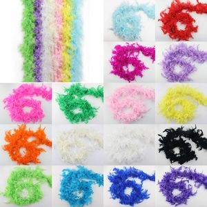 6.6ft 40g Turkey Feather Boa for Party, Wedding, Christmas Tree, Halloween Costume Decoration