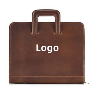 Leather Vintage Men Briefcase Business Leather Handbag Shoulder Bag