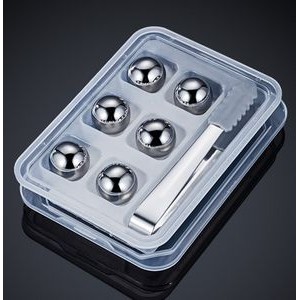 Reusable Metals Ice Cubes 304 Stainless Steel Balls Ice cube for Drink (6 pcs)
