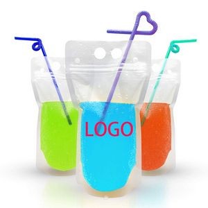 12 OZ Eco-Friendly Heavy Duty Hand-Held Translucent Reclosable Ice or Hot Drink Pouch Bag
