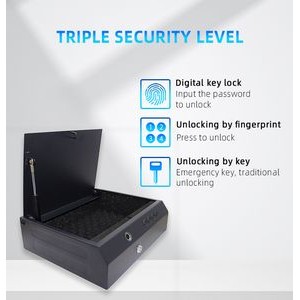 Biometric Fingerprint Storage Box Portable Cash Jewelry Security Case Lock Box Safe