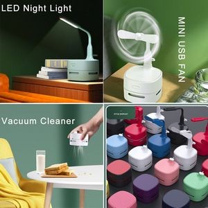 3 in 1 USB Charing Desktop Vacuum Cleaner with Night Light and Fan