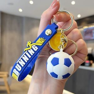 Novelty Soccer Key Chain for Boys Sports Fan Silicone Key Rings Football Inspirational Keyring