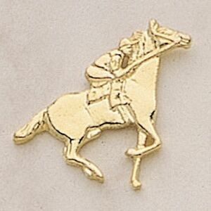 Jockey on Race Horse Marken Design Cast Lapel Pin (Up to 1 1/4")