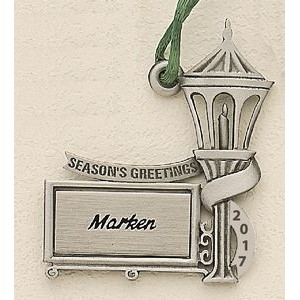 Marken Design Lantern On Post (2024) Cast Ornament w/ Silk Screened Plate