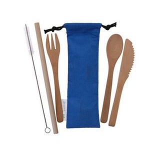Bamboo Utensils Set In Pouch