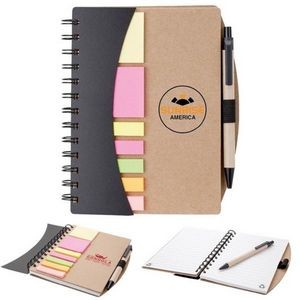 Spiral Bound Notebook Pen & Sticky Notes