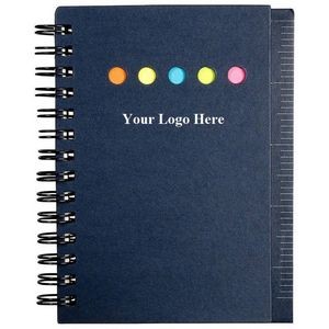 Spiral Bound Ruler Notebook with Sticky Notes