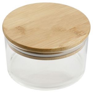 16oz Round Glass Food Container with Bamboo Lid