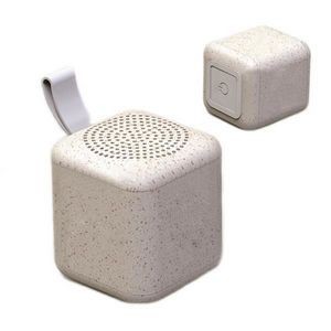 Mini Wheat Straw Bluetooth Speaker w/ Lanyard