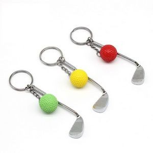 Mini Golf Racket Ball Pendant Keychain