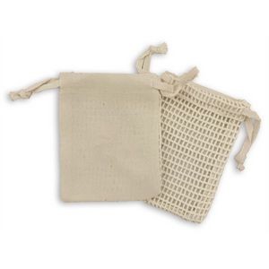 Cotton Mesh Pouch Drawstring Bag